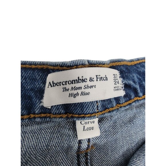 Abercrombie & Fitch The Mom Shorts High Rise Size 37/24‎ Cut Off Wasit 50" - Picture 5 of 6